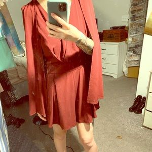 Caped Maroon Romper